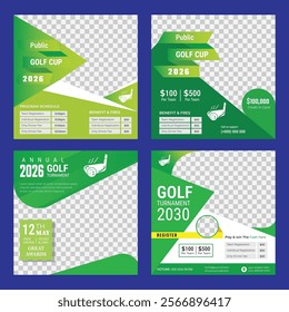 Golf tournament social media template , annual sport event, golf tournament social media post banner template, golf championship league sport event