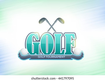 Golf Tournament Typographic Text, Vector Banner Design