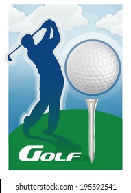 Golf Tournament Cartoon Vector Poster Stock Vector (Royalty Free ...