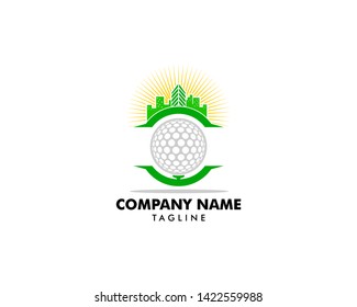 Golf Town Icon Logo Design Element