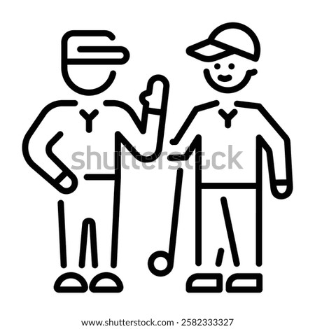 Golf trainer icon in linear style 