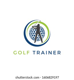 Golf trainer logo inspirations, golf logo idea