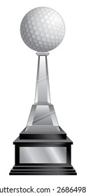 Golf Trophy - Black Base is an illustration of a golf trophy with a crystal and black base. Great for champion designs for print or t-shirts.