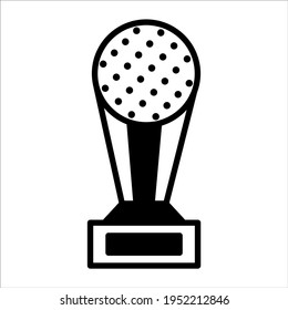 Golf Trophy black filled line vector icon isolated
