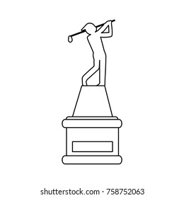 Golf trophy cup icon vector illustration graphic design