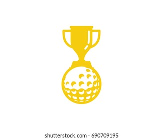 Golf Trophy Icon Logo Design Element