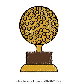 golf trophy isolated icon