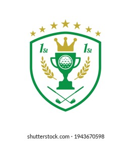Golf Trophy Logo Design Template