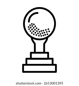 Golf Trophy Vector Line Icon Design