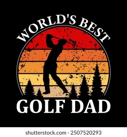 Golf T-Shirt Design. Golf clubs and ball. Golf t-shirt design vector graphic.