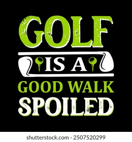 Golf T-Shirt Design. Golf clubs and ball. Golf t-shirt design vector graphic.