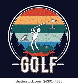 Golf T-Shirt Design, Typography, Vector Illustration.