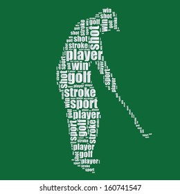 golf typography 3d text word art golf vector illustration word cloud 