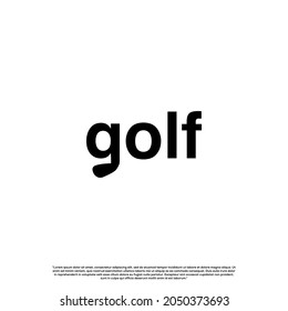 Golf typography logo design on isolated background, alphabet, monochrome, monogram, icon template