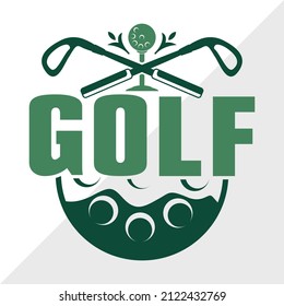 Golf Typography Printable Vector Illustration Stock Vector (Royalty ...