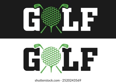 Golf Typography, Golf Vector, vector,  Sports silhouette, Golf logo, Game vector, Game tournament, Champions league, Golf Club, Ball 