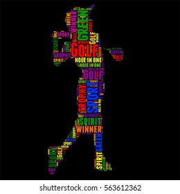 Golf Typography word cloud colorful Vector illustration