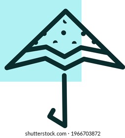 Paraguas de golf, ilustración de icono, vector sobre fondo blanco