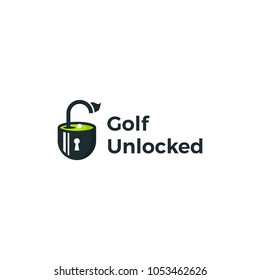 Golf Unlocked Logo Design Template