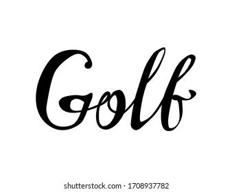 Golf. Vector calligraphic letters black on white