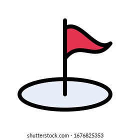 golf vector flat color icon 