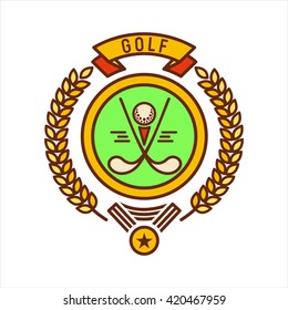 Golf. Vector icon logo isolated on white background.