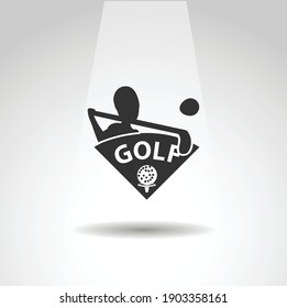 Icono de vector de golf, ícono simple aislado del jugador de golf