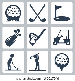 Golf vector icons set - Shutterstock ID 193817546