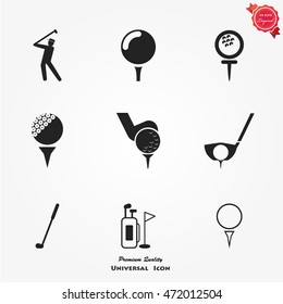 Golf vector icons set