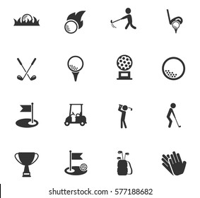 golf vector icons for user interface design