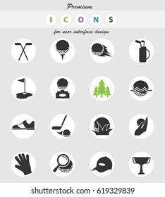 golf vector icons for user interface design