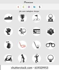 golf vector icons for user interface design
