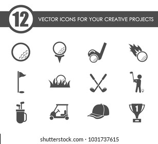 golf vector icons for your creative ideas