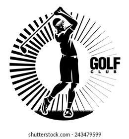 Golf. Vector illustration in the engraving style