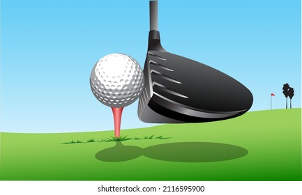 Golf Vector Illustration and hitting golf balls