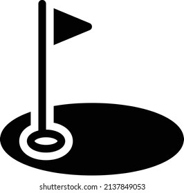ilustración del vector de golf aislada en un fondo transparente. iconos vectoriales de glifo para el concepto o gráficos web.