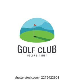 Logo de la ilustración del vector de golf. Icono del Campeonato de Golf. Concepto simple.