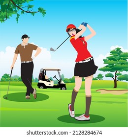 Golfvektorgrafik geeignet für einen Urlaub