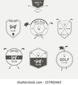 Golf vector labels set