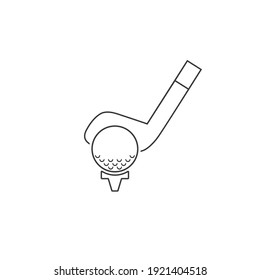 Golf-Vektorsymbol. Ball und Klubzeichen. Sportsymbol