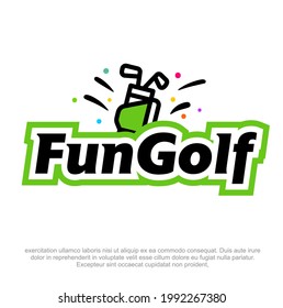 Golf vector Logo design. Golf bags logo design. Fun Golf game logo design. Kids golf game vector logo.