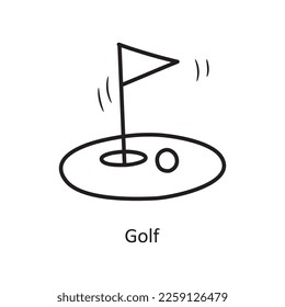 Golf vector outline Icon Design illustration. Olympic Symbol on White background EPS 10 File