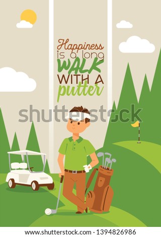 Golf vector seamless pattern golfers sportswear and golfball for playing in golfclub backdrop illustration set of sportsman golfing clothes background.