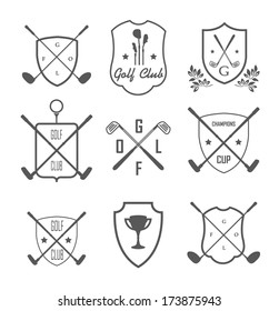 Golf. Vector Set Golfing Champion Labels and Icons