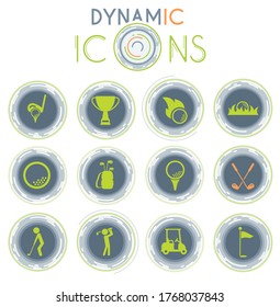 golf vector simply symbol on white background with dynamic lines for animation for web icons and user interface