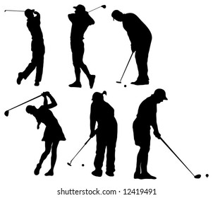 Golf Vectors - Silhouettes