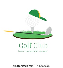 golf vektor design logo. playing golf in the golf course