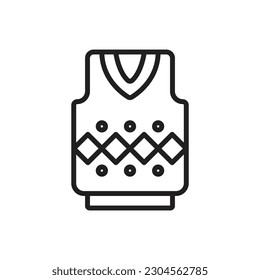 Golf Vest Outline Icon Vector Illustration