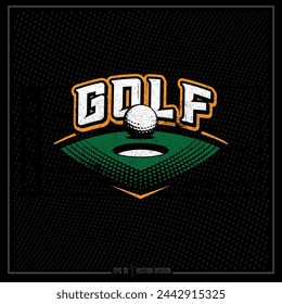 Golf, Vintage-Golf, Golfplatz, Golfer, Loch in einem, Golfball, Sport-Emblem, Sport