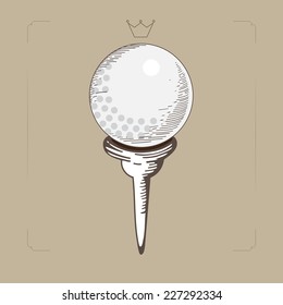 Golf. Vintage Icon Golf Bag.Vector Golfing Champion  Icons. Emblems For Golf. Golf Ball. Professional Sport Emblems. Eps 8